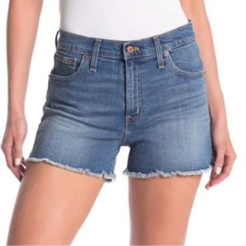 J Crew Raw Hem Medium Wash Jean Shorte